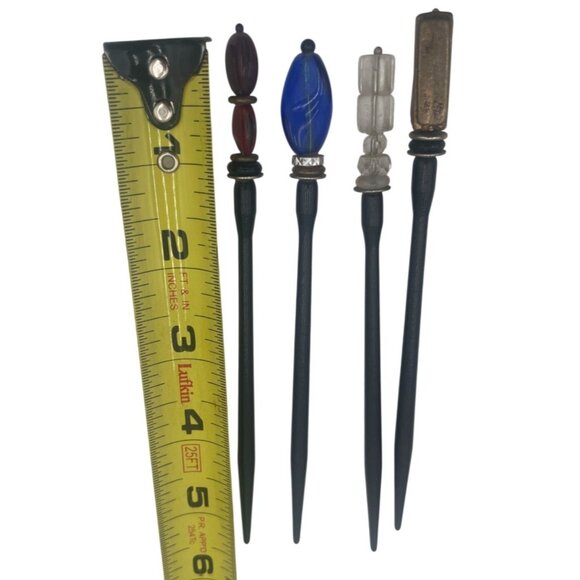 Set Of 4 Vintage Hair Sticks With Beaded Tips To Glam Up Your Bun Or Channel You - Picture 5 of 5